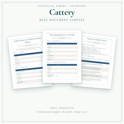 Cattery — Financial Forms Bundle — Standard, PDF with fillable header sample pages
