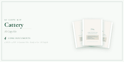 Cattery — AI Copy Kit, PDF and editable DOCX product overview