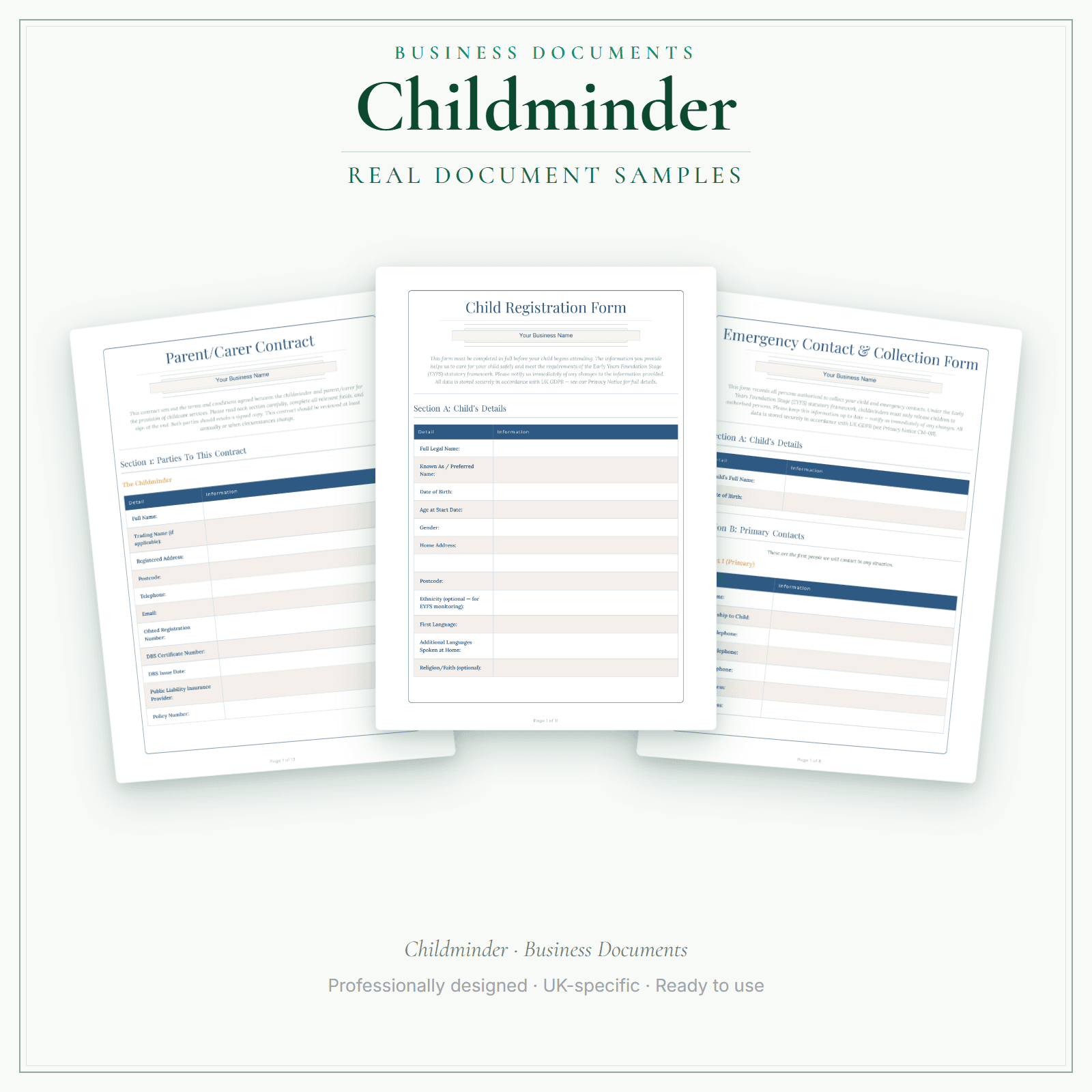 Business Documents — Premium — sample document pages