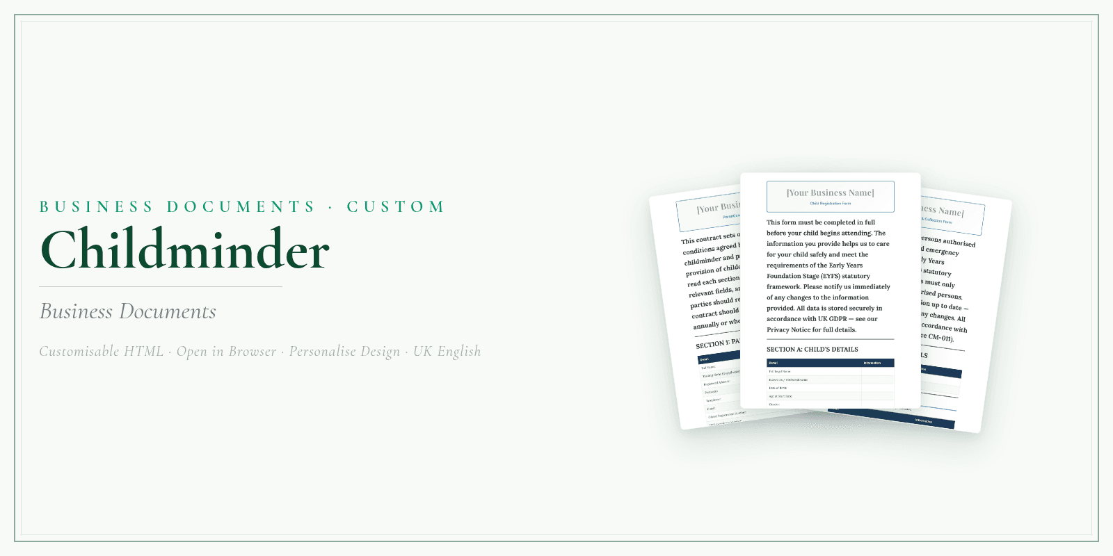 Business Documents — Customisable