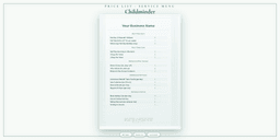 Childminder — Price List & Service Menu, PDF product overview