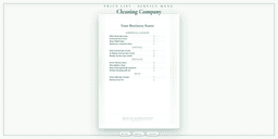 Cleaning Company — Price List & Service Menu, PDF product overview