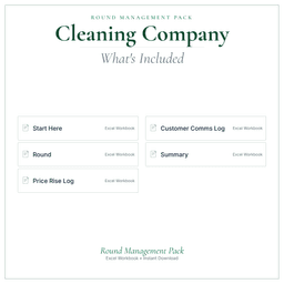 Cleaning Company — Round Management Pack, PDF what's included preview