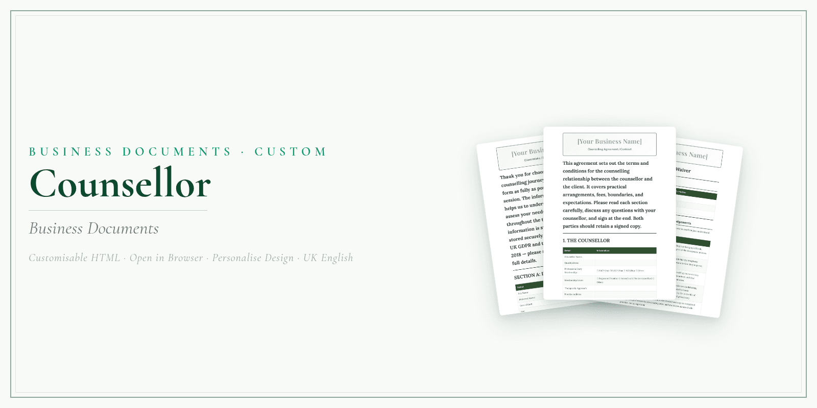Business Documents — Customisable