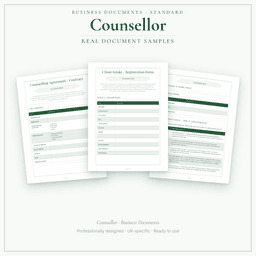 Counsellor — Business Documents — Standard, PDF with fillable header sample pages