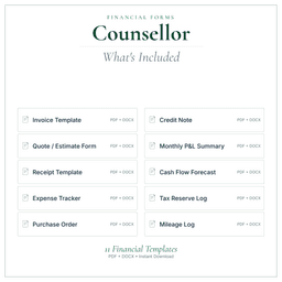 Financial Forms Bundle — Standard — What's included