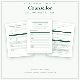 Counsellor — Financial Forms Bundle — Standard, PDF with fillable header sample pages