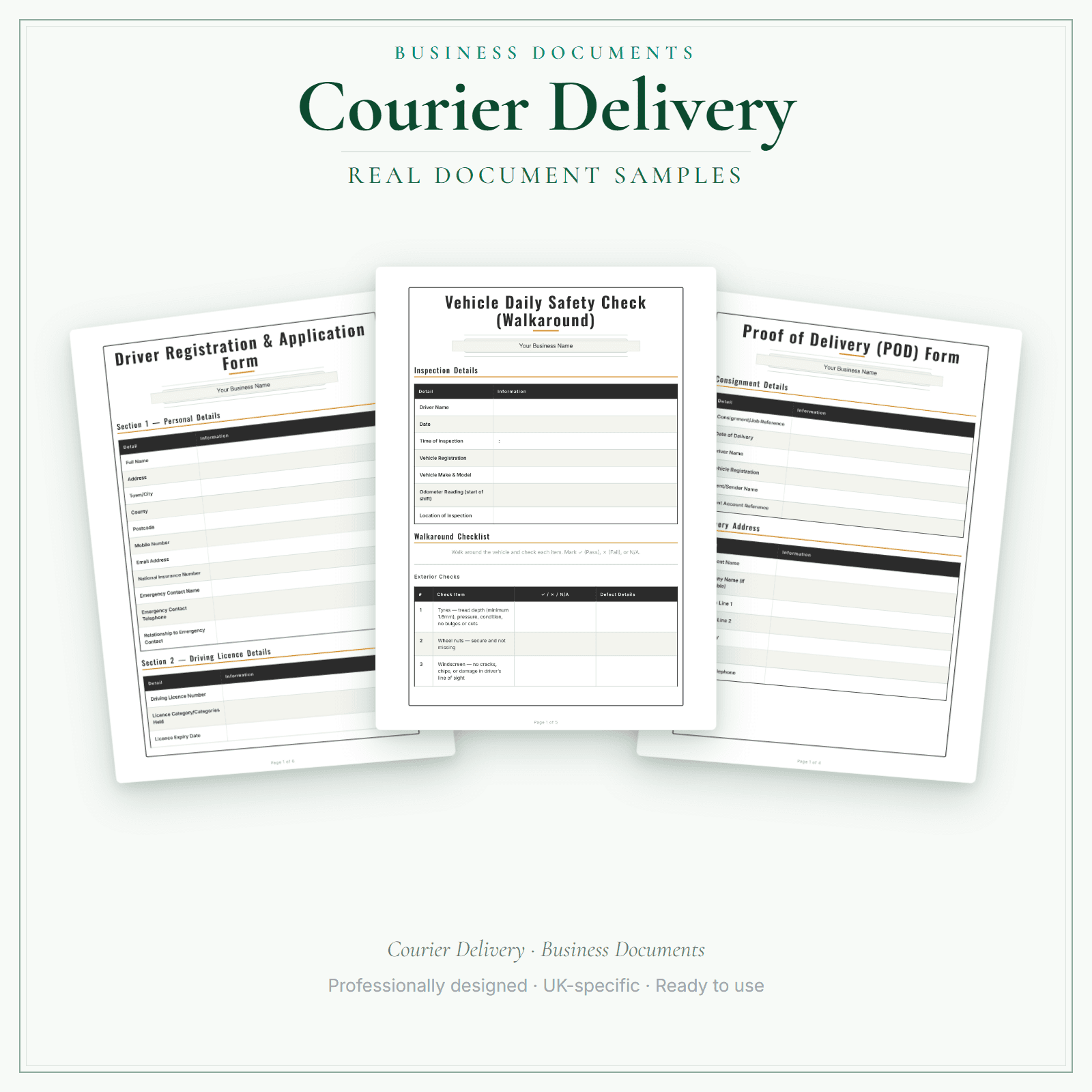 Business Documents — Premium — sample document pages