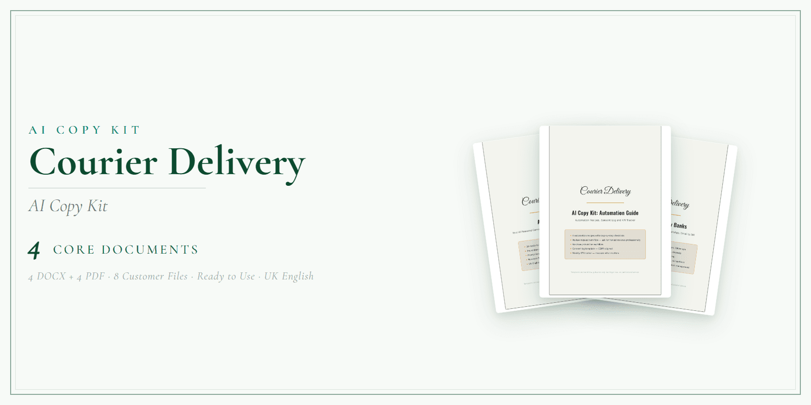 Courier Delivery — AI Copy Kit, PDF and editable DOCX product overview