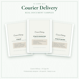 Courier Delivery — AI Copy Kit, PDF and editable DOCX sample pages