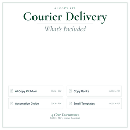 Courier Delivery — AI Copy Kit, PDF and editable DOCX what's included preview