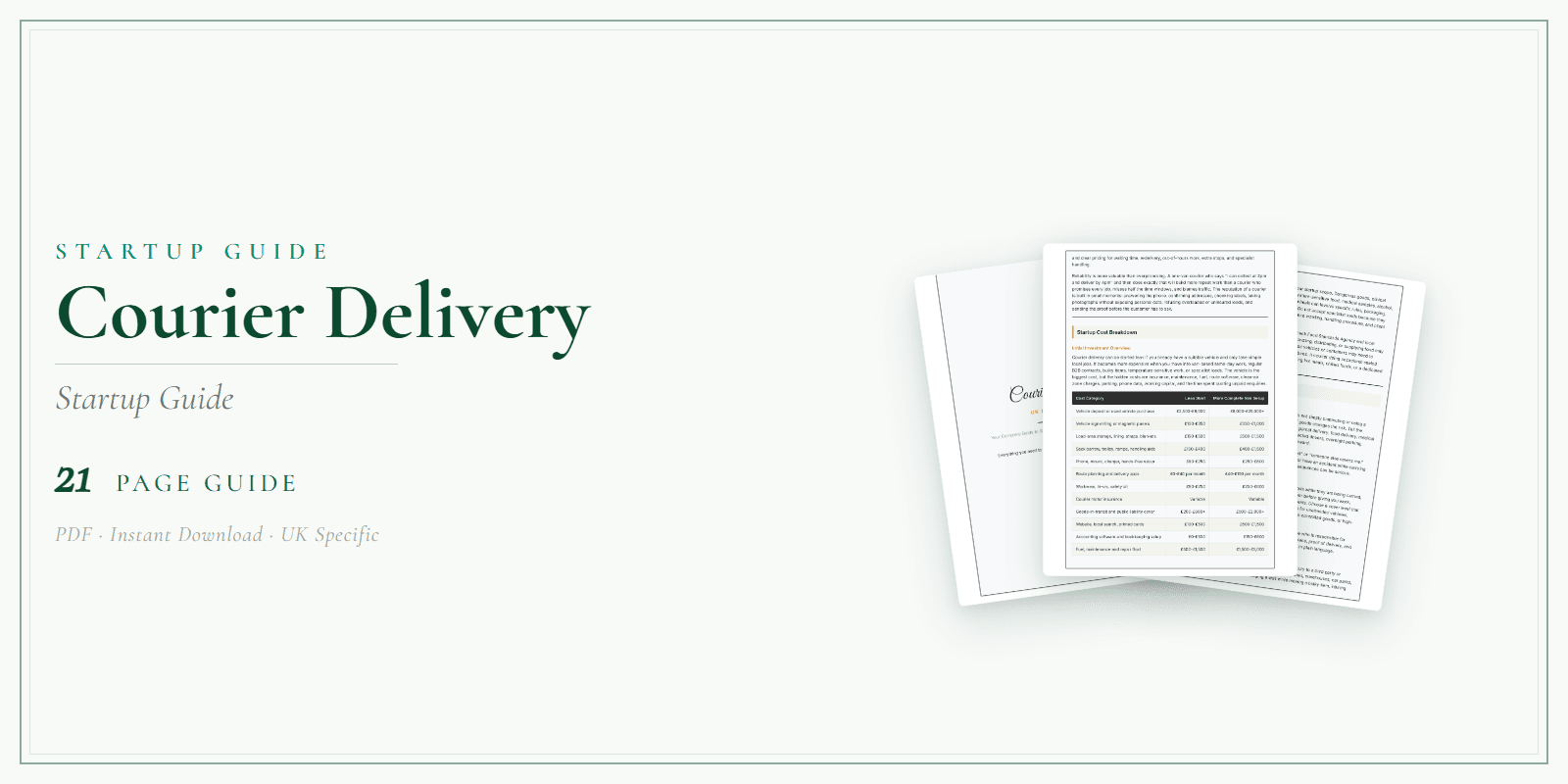 Courier Delivery — Startup Guide, PDF guide product overview