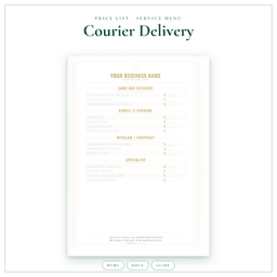Courier Delivery — Price List & Service Menu, PDF product preview