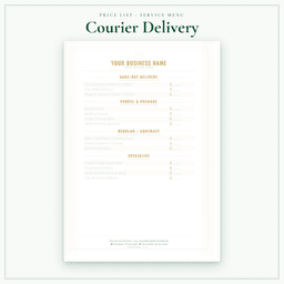 Courier Delivery — Price List & Service Menu, PDF sample pages