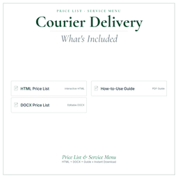 Courier Delivery — Price List & Service Menu, PDF what's included preview
