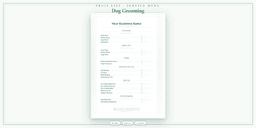 Dog Grooming — Price List & Service Menu, PDF product overview
