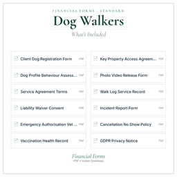 Financial Forms Bundle — Standard — What's included