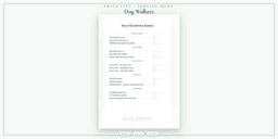Dog Walkers — Price List & Service Menu, PDF product overview