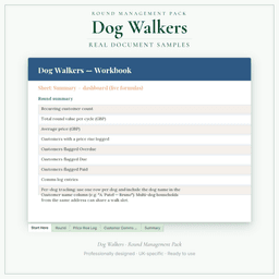 Dog Walkers — Round Management Pack, PDF sample pages