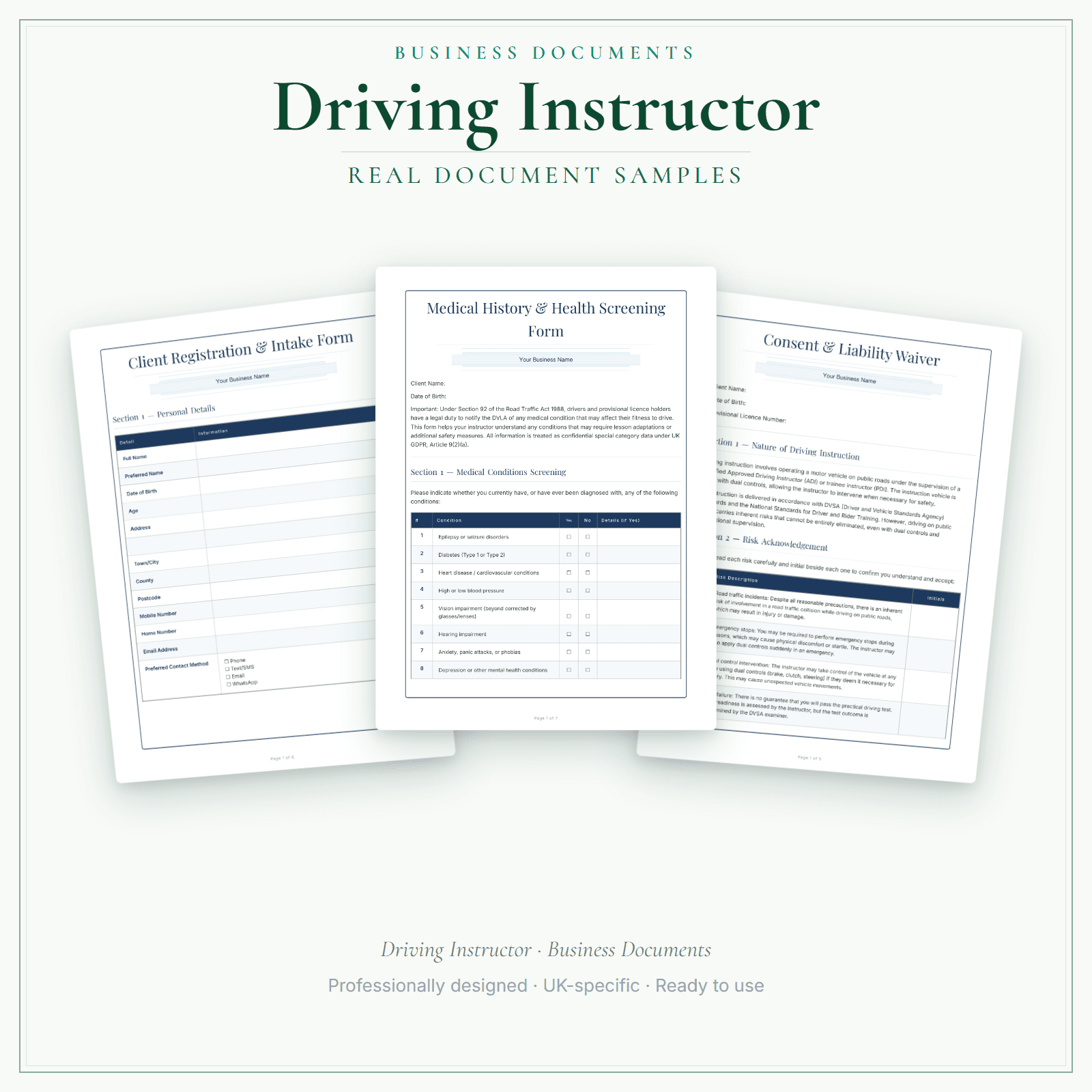 Business Documents — Premium — sample document pages