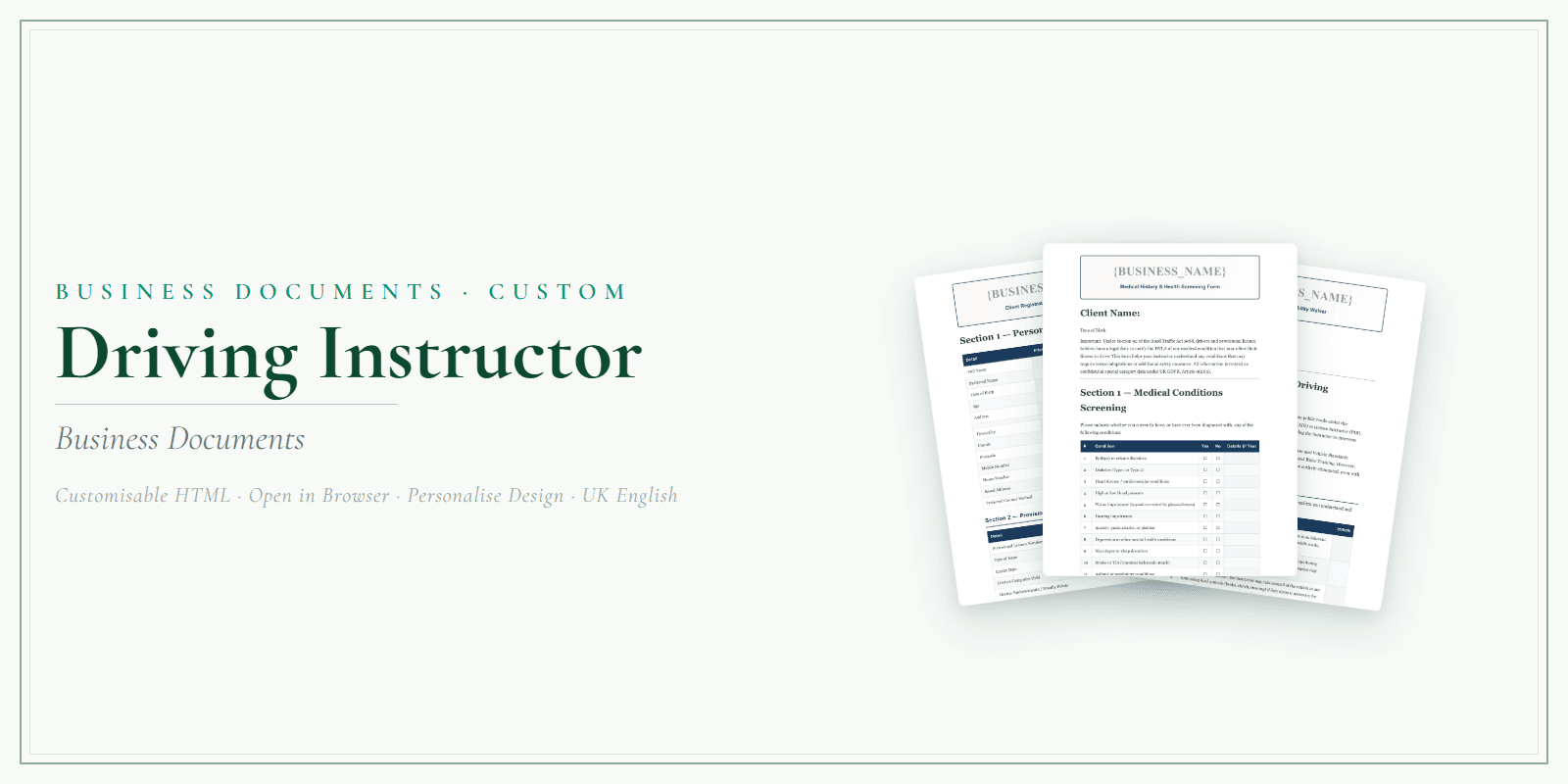 Business Documents — Custom — Product overview