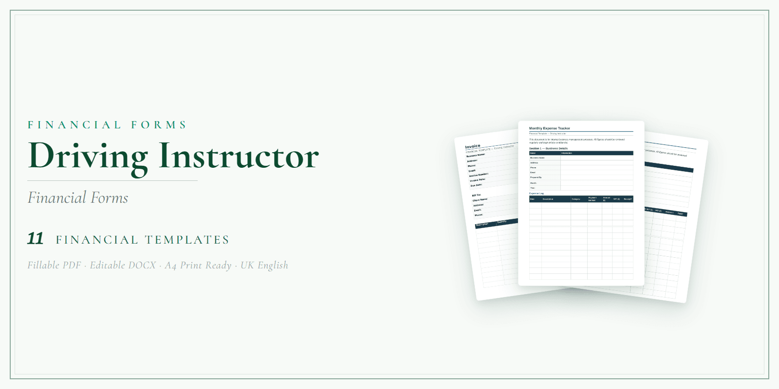 Financial Forms Bundle — Premium — Product overview