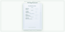 Driving Instructor — Price List & Service Menu, PDF product overview