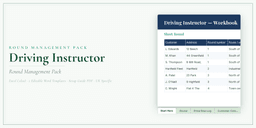 Driving Instructor — Round Management Pack, PDF product overview