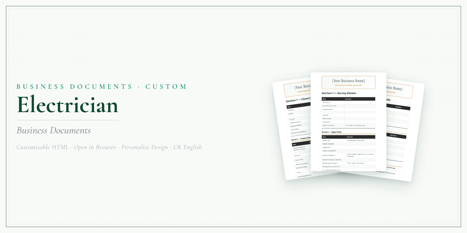 Business Documents — Customisable