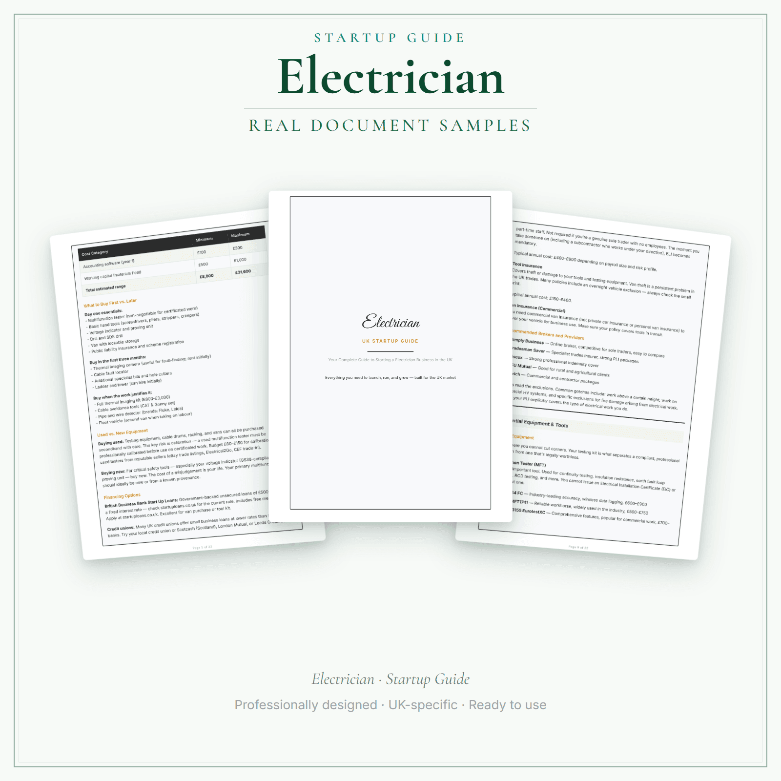 Startup Guide — sample document pages