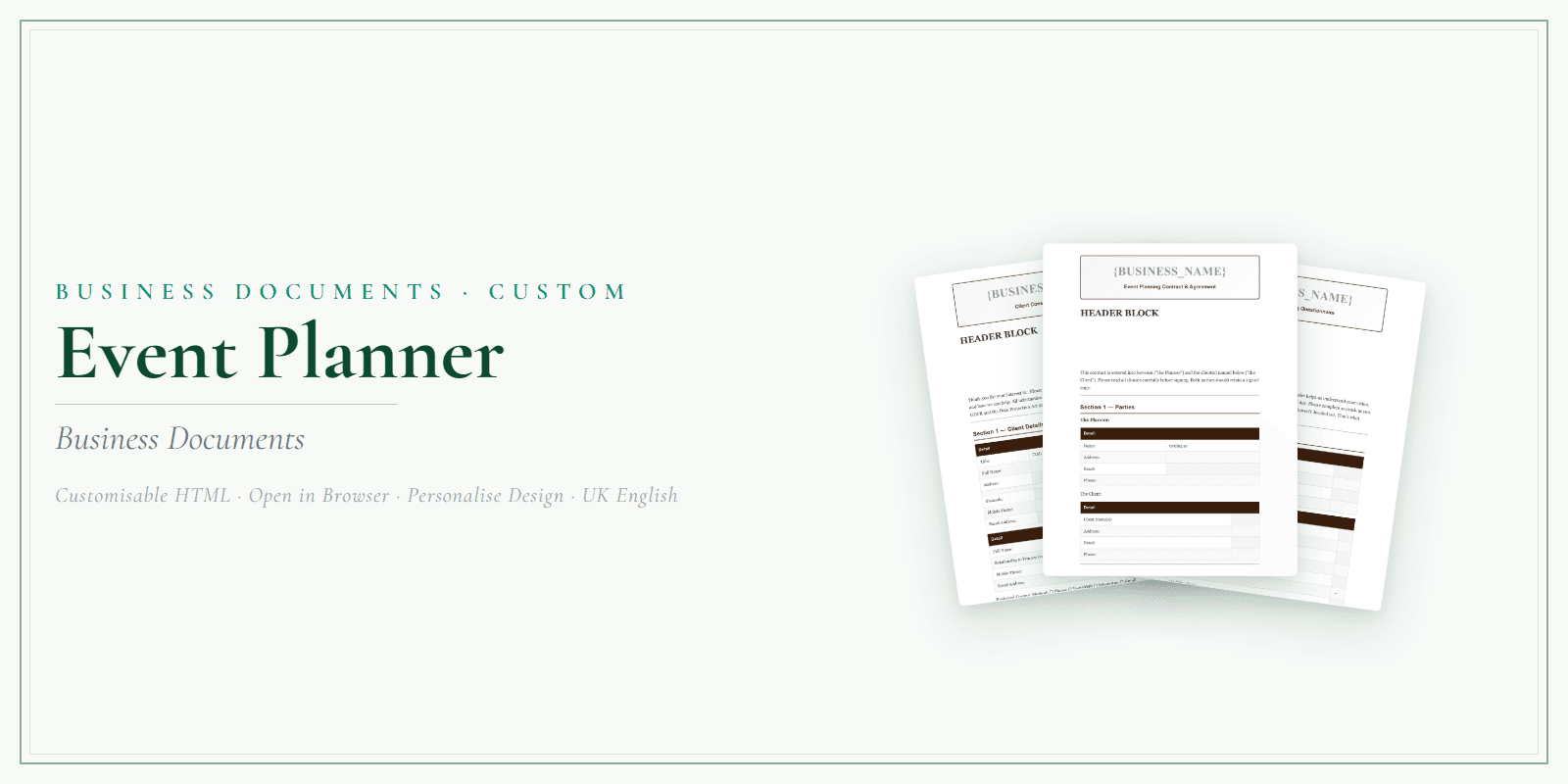 Business Documents — Custom — Product overview