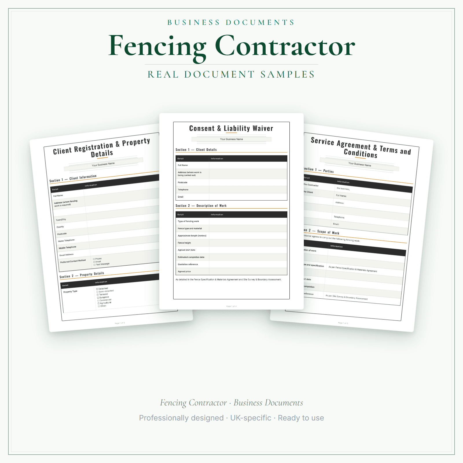 Business Documents — Premium — sample document pages