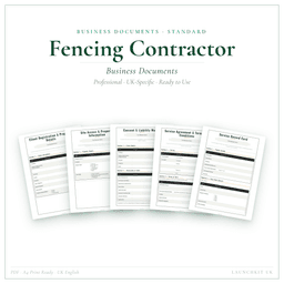 Fencing Contractor — Business Documents — Standard, PDF with fillable header product preview