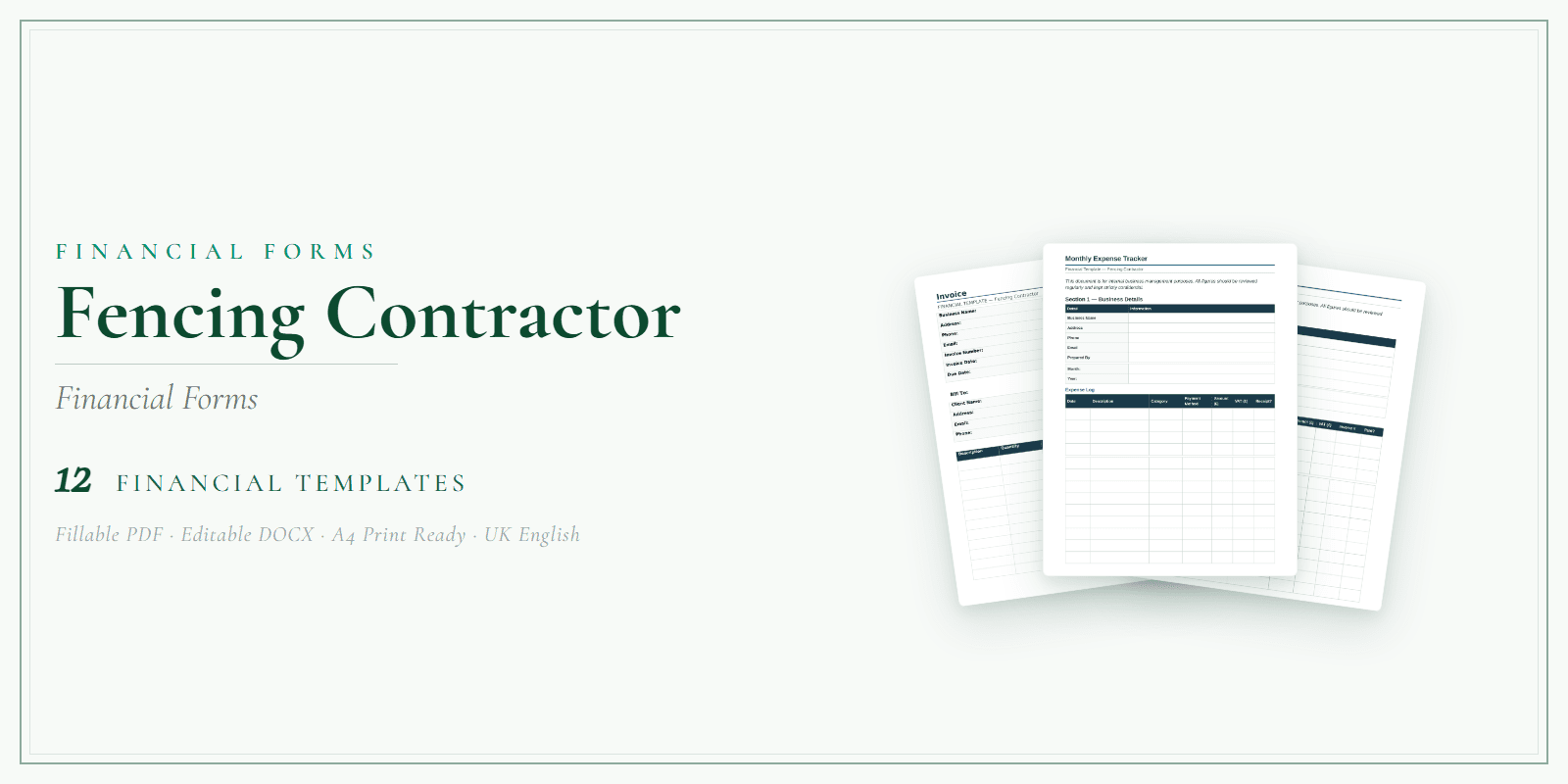 Financial Forms Bundle — Premium — Product overview
