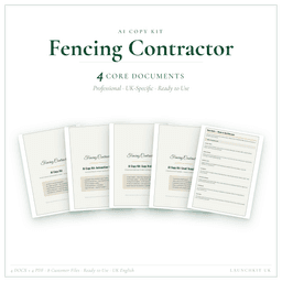 Fencing Contractor — AI Copy Kit, PDF and editable DOCX product preview