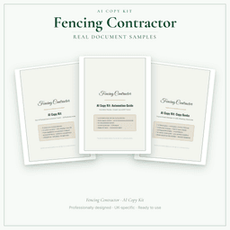 Fencing Contractor — AI Copy Kit, PDF and editable DOCX sample pages