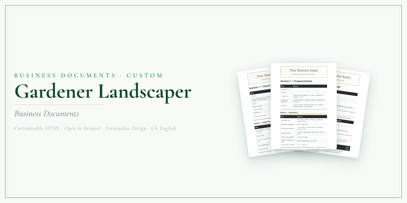 Business Documents — Customisable