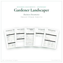 Gardener Landscaper — Business Documents — Standard, PDF with fillable header product preview