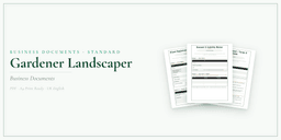 Gardener Landscaper — Business Documents — Standard, PDF with fillable header product overview
