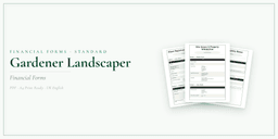 Gardener Landscaper — Financial Forms Bundle — Standard, PDF with fillable header product overview