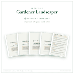 Gardener Landscaper — AI Copy Kit, PDF and editable DOCX product preview