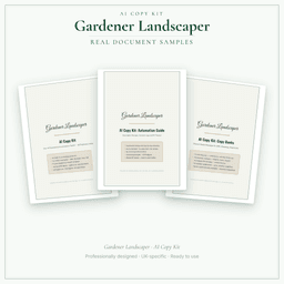 Gardener Landscaper — AI Copy Kit, PDF and editable DOCX sample pages