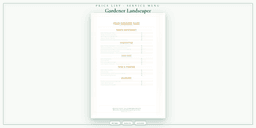 Gardener Landscaper — Price List & Service Menu, PDF product overview