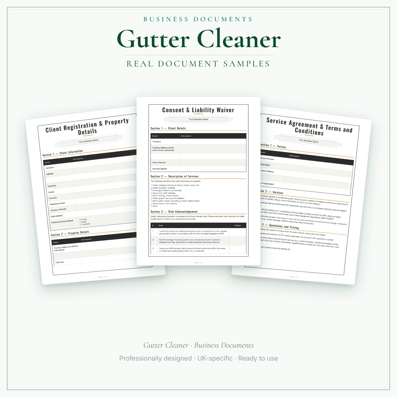 Business Documents — Premium — sample document pages