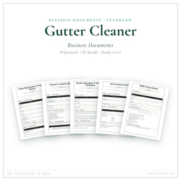 Gutter Cleaner — Business Documents — Standard, PDF with fillable header product preview