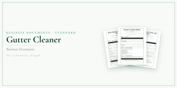 Gutter Cleaner — Business Documents — Standard, PDF with fillable header product overview