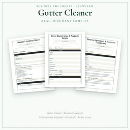 Gutter Cleaner — Business Documents — Standard, PDF with fillable header sample pages