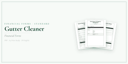 Gutter Cleaner — Financial Forms Bundle — Standard, PDF with fillable header product overview