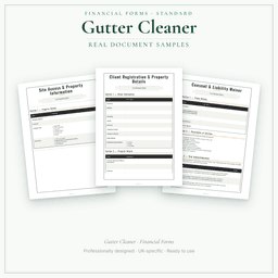 Gutter Cleaner — Financial Forms Bundle — Standard, PDF with fillable header sample pages