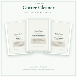 Gutter Cleaner — AI Copy Kit, PDF and editable DOCX sample pages